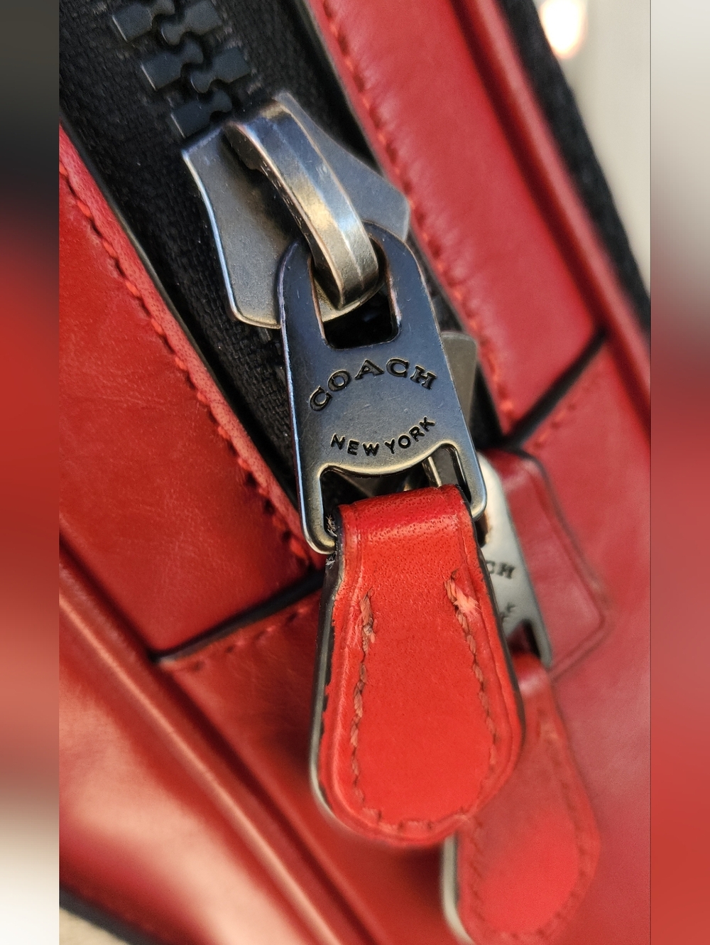 Coach Brown Signature Canvas and Red Leather Belt Bag for - Picture 4 of 10